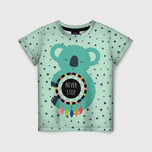 Детская футболка Мечтающая коала / 3D-принт – фото 1
