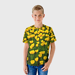 Футболка детская Жёлтые тюльпаны, цвет: 3D-принт — фото 2