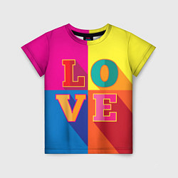 Футболка детская Love three-dimensional letters, цвет: 3D-принт