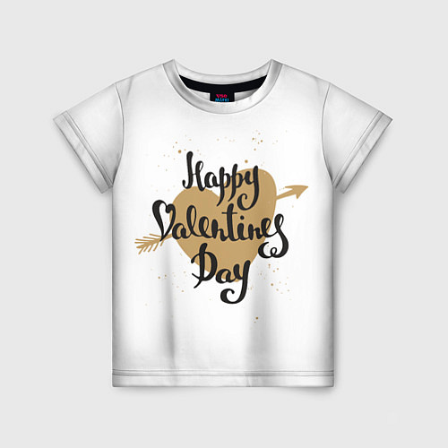 Детская футболка Happy Valentines Day / 3D-принт – фото 1