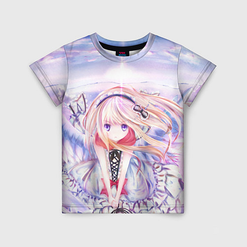 Детская футболка Anime angel in clouds / 3D-принт – фото 1