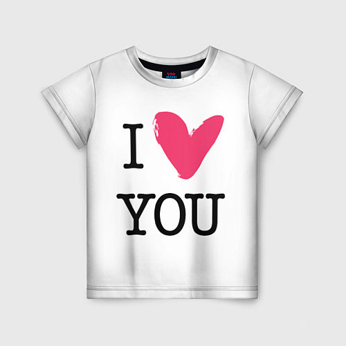 Детская футболка I Iove you / 3D-принт – фото 1