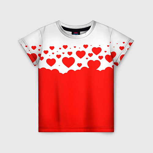 Детская футболка Сердечки / 3D-принт – фото 1
