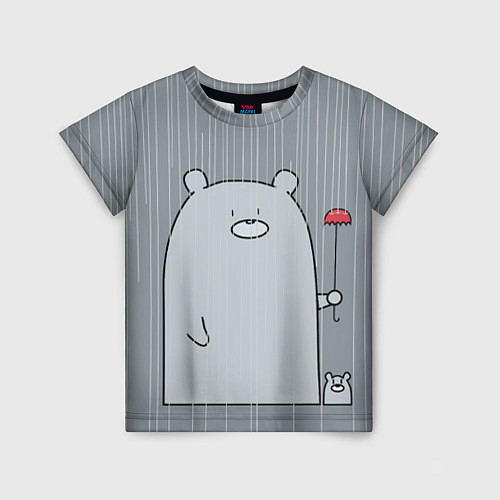 Детская футболка Медвежата под дождем / 3D-принт – фото 1