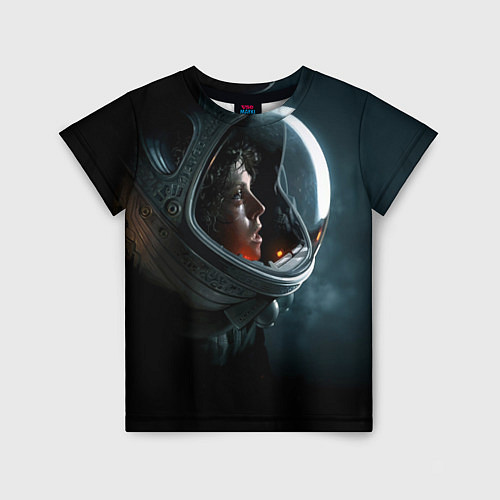 Детская футболка Девушка космонавт / 3D-принт – фото 1