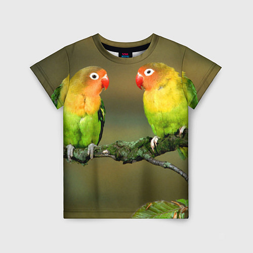 Детская футболка Два попугая / 3D-принт – фото 1