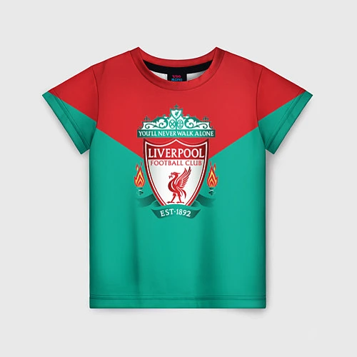 Детская футболка Liverpool: Green style / 3D-принт – фото 1