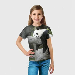 Футболка детская Большая уставшая панда, цвет: 3D-принт — фото 2