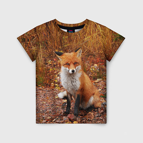 Детская футболка Осенняя лиса / 3D-принт – фото 1