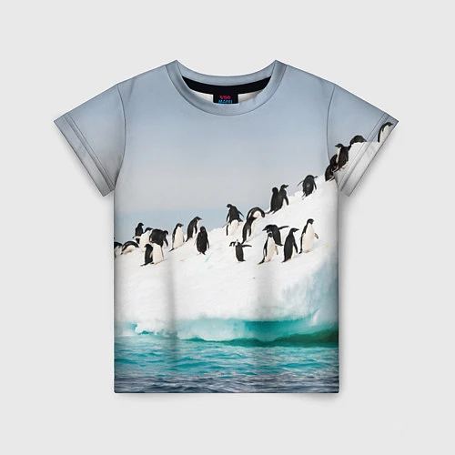 Детская футболка Пингвины на айсберге / 3D-принт – фото 1