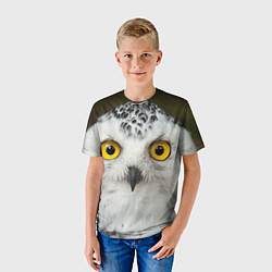 Футболка детская Белый филин, цвет: 3D-принт — фото 2