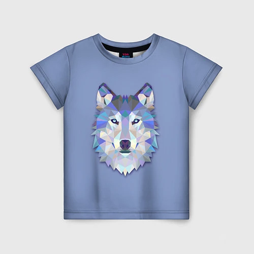 Детская футболка Геометрический волк / 3D-принт – фото 1