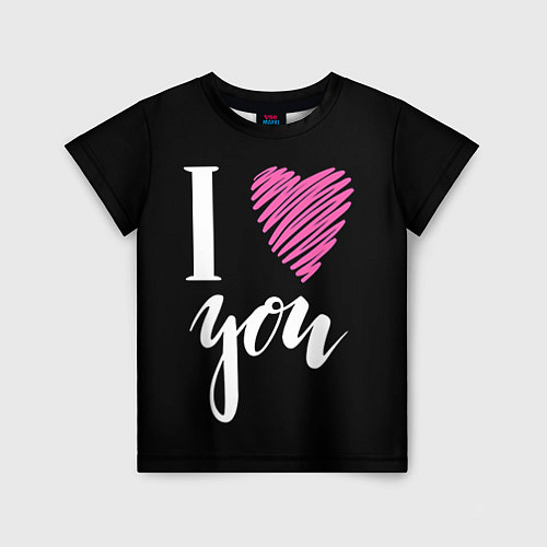Детская футболка I love you / 3D-принт – фото 1