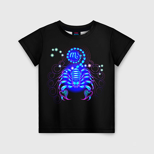 Детская футболка Космический Скорпион / 3D-принт – фото 1