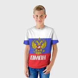 Футболка детская ОМОН, флаг и герб России, цвет: 3D-принт — фото 2