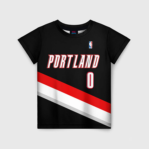 Детская футболка Portland Trail Blazers 0 / 3D-принт – фото 1