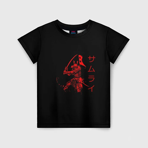 Детская футболка Японские иероглифы - самурай / 3D-принт – фото 1
