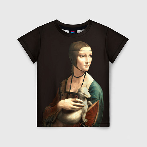 Детская футболка Дама с горностаем / 3D-принт – фото 1