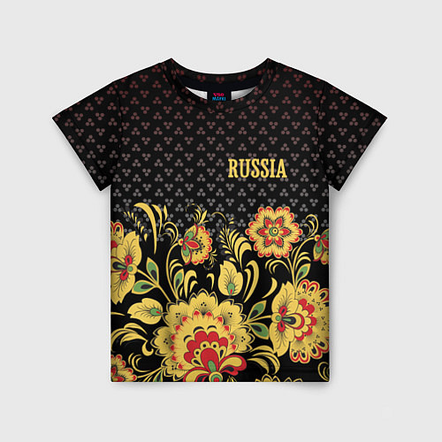 Детская футболка Russia: black edition / 3D-принт – фото 1