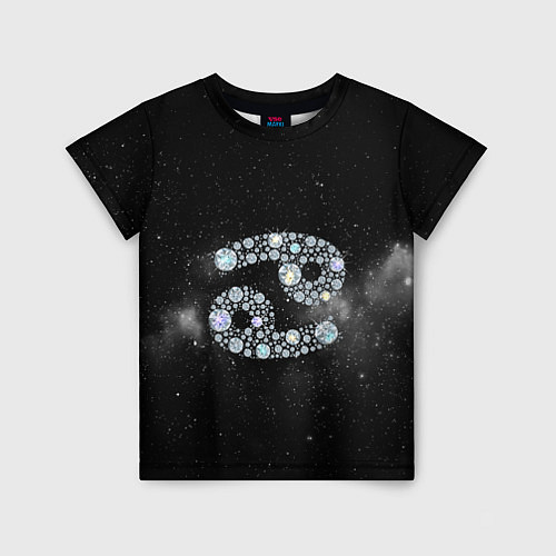 Детская футболка Космический Рак / 3D-принт – фото 1