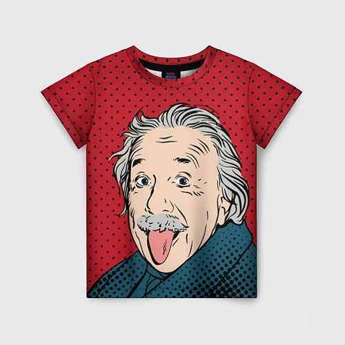 Детская футболка Альберт Эйнштейн: Поп-арт / 3D-принт – фото 1
