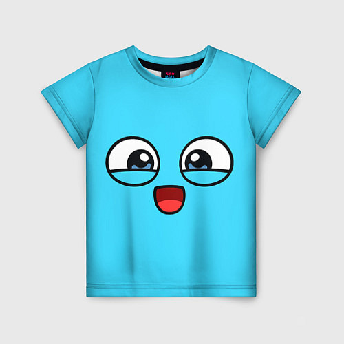 Детская футболка Эмодзи / Смайл (голубой цвет) / 3D-принт – фото 1