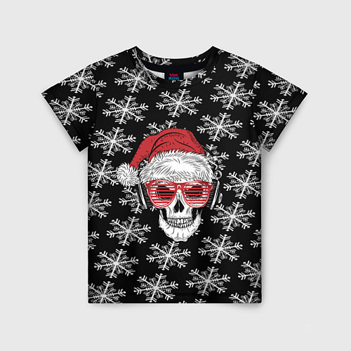 Детская футболка Santa Skull хипстер / 3D-принт – фото 1