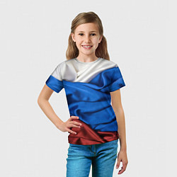 Футболка детская Российский Триколор, цвет: 3D-принт — фото 2