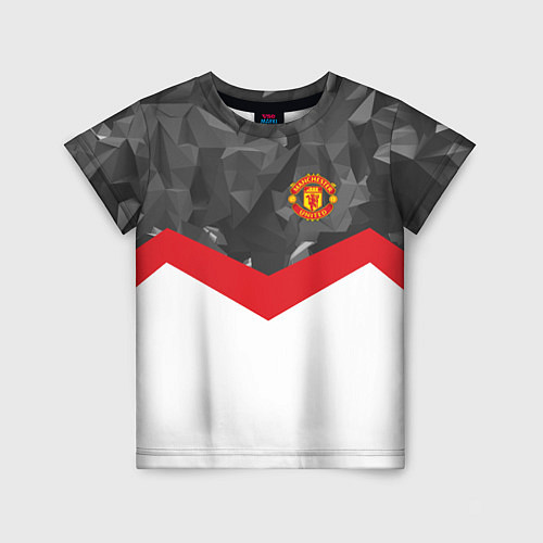 Детская футболка Man United FC: Grey Polygons / 3D-принт – фото 1