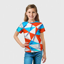 Футболка детская Треугольники, цвет: 3D-принт — фото 2