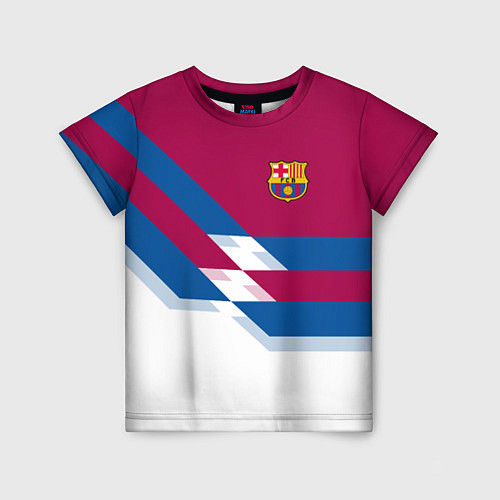 Детская футболка Barcelona FC: White style / 3D-принт – фото 1