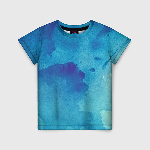 Детская футболка Синяя акварель / 3D-принт – фото 1