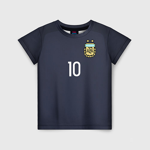 Детская футболка Сборная Аргентины: Месси ЧМ-2018 / 3D-принт – фото 1