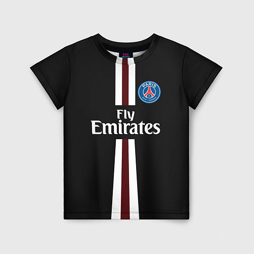 Детская футболка PSG FC: Black 2018 / 3D-принт – фото 1