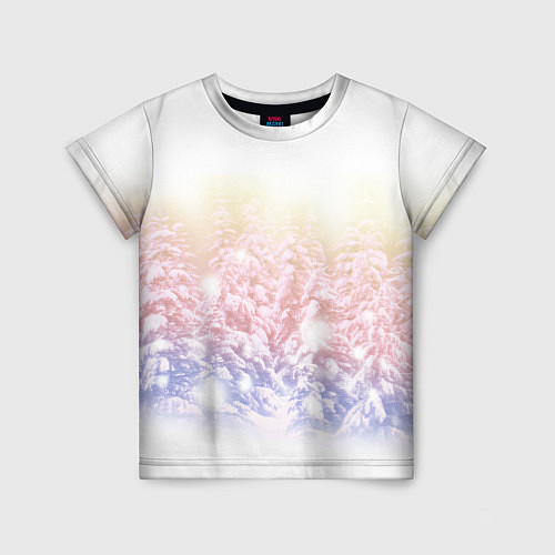 Детская футболка Зимний лес / 3D-принт – фото 1