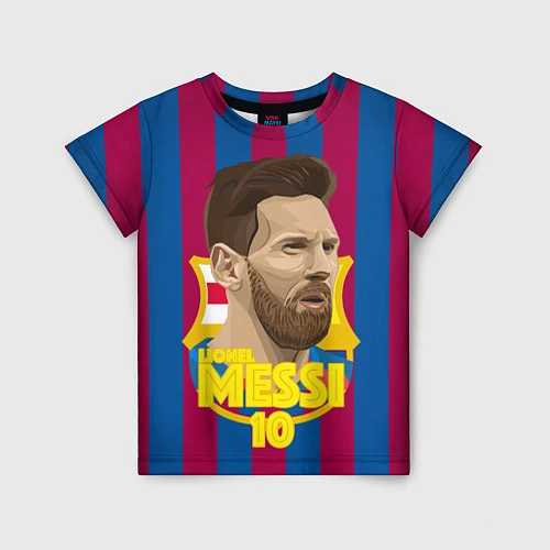 Детская футболка FCB Lionel Messi / 3D-принт – фото 1