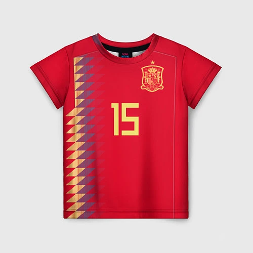 Детская футболка Сборная Испании: Рамос ЧМ 2018 / 3D-принт – фото 1