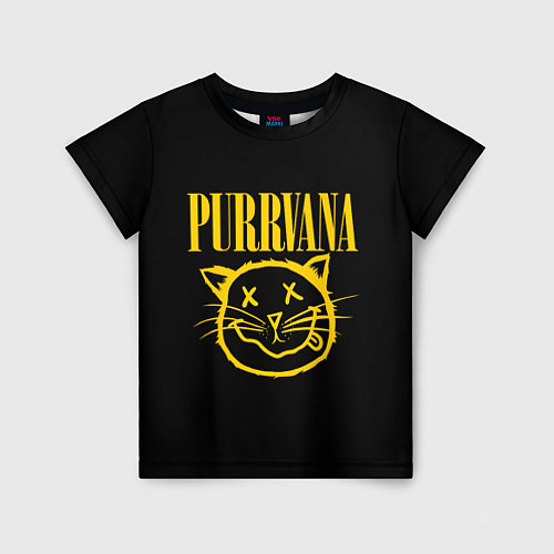 Детская футболка Purrvana / 3D-принт – фото 1