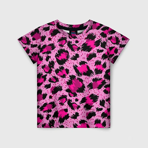 Детская футболка Розовый леопард / 3D-принт – фото 1