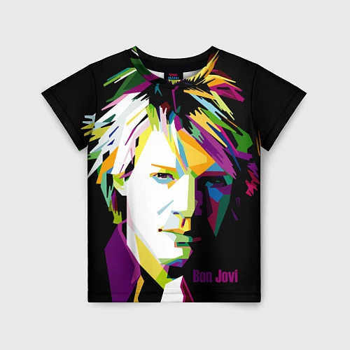 Детская футболка Jon Bon Jovi Art / 3D-принт – фото 1