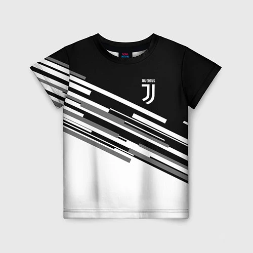 Детская футболка FC Juventus: B&W Line / 3D-принт – фото 1