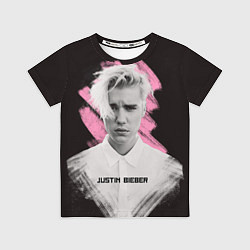 Футболка детская Justin Bieber: Pink Splash, цвет: 3D-принт