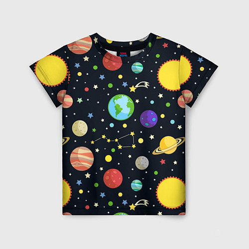 Детская футболка Солнечная система / 3D-принт – фото 1