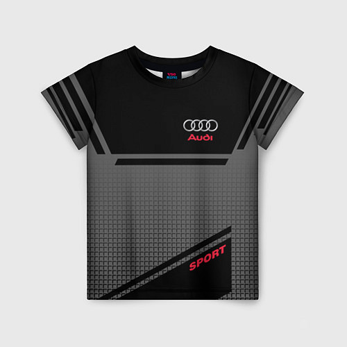 Детская футболка Audi: Crey & Black / 3D-принт – фото 1