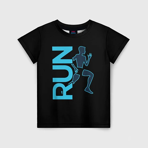 Детская футболка RUN: Black Style / 3D-принт – фото 1
