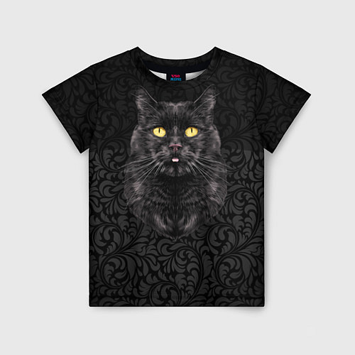 Детская футболка Чёрный котик / 3D-принт – фото 1