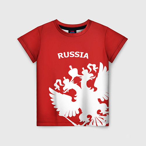 Детская футболка Russia: Red & White / 3D-принт – фото 1