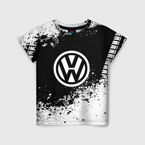 Детская футболка Volkswagen: Black Spray / 3D-принт – фото 1