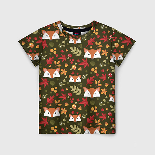 Детская футболка Осенние лисички / 3D-принт – фото 1