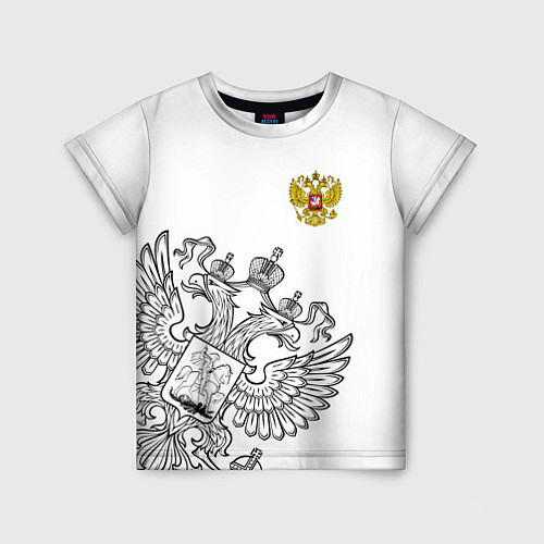 Детская футболка Russia: White Edition / 3D-принт – фото 1
